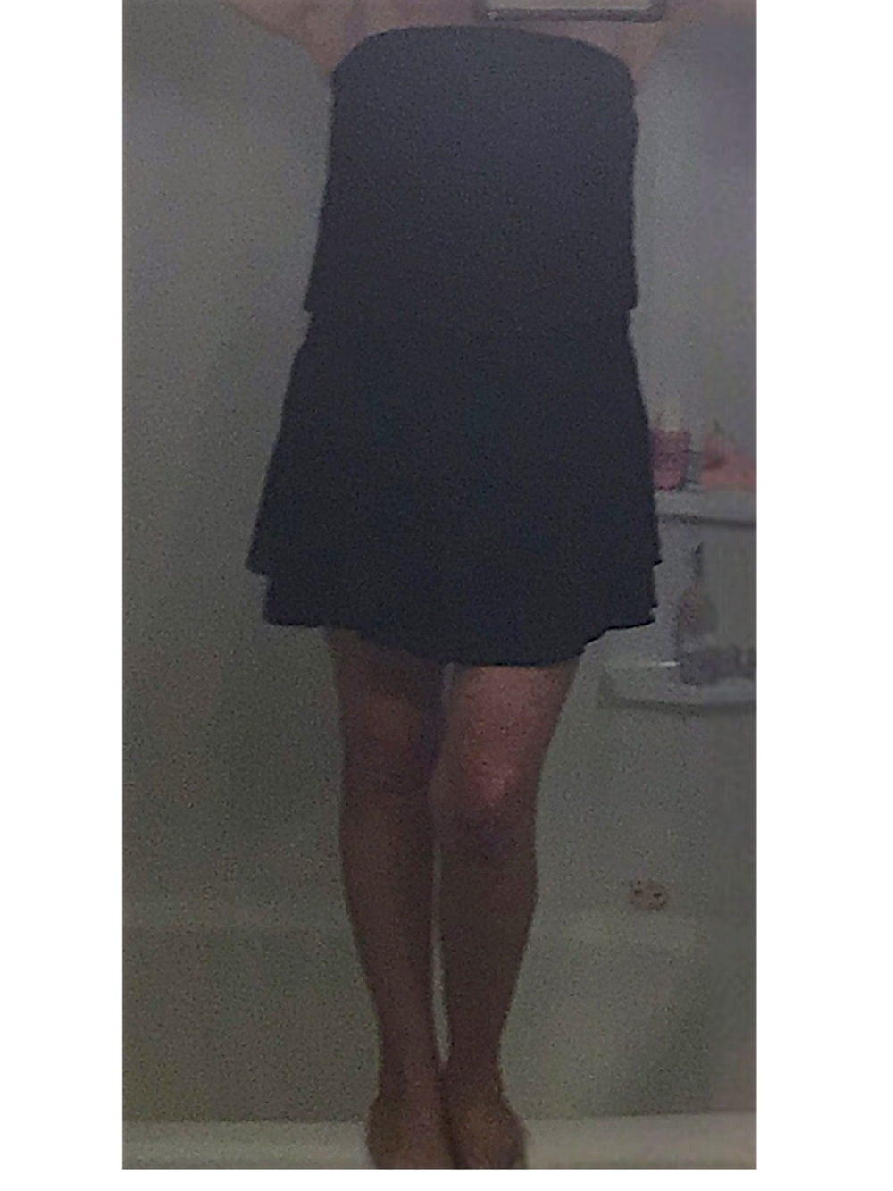 EUC....KRISA Black Strapless Layered Mini Dress. 100% Polyester